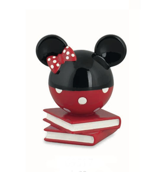 Bomboniera Disney in resina minnie rosso e nero con libri